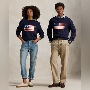 Polo Ralph Lauren The Iconic Flag Sweater Sz Medium